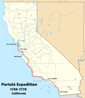 Map of the Portolá Expedition of California (1769-1770)