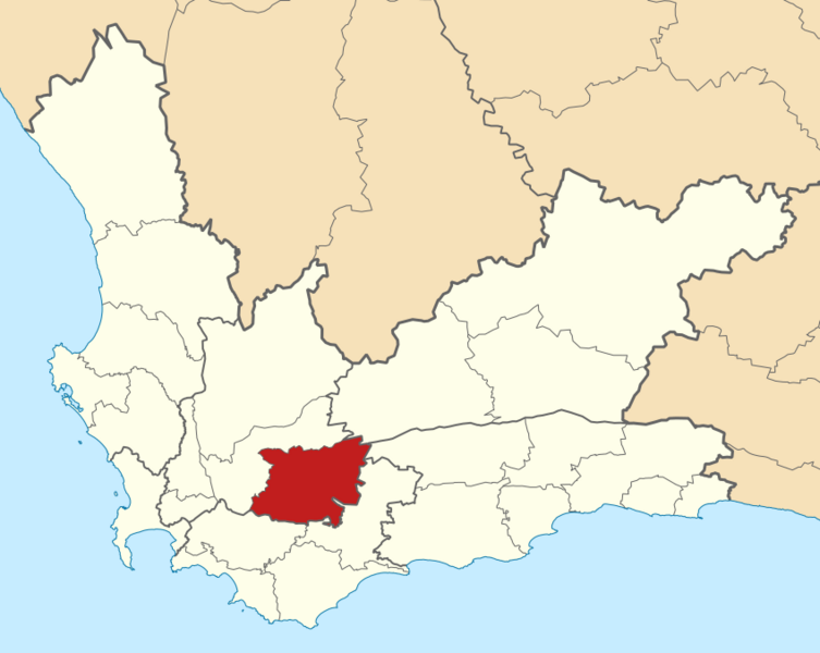 Map of the Western Cape with Langeberg highlighted (2011)