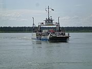 Merv Hardie ferry from Fort Providence side 05