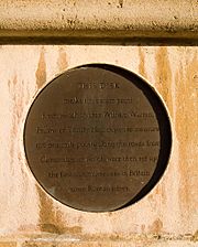 Milestone plaque Great St Marys Cambridge