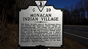 Monasukapanough - Monacan village historical marker, Dec 2013