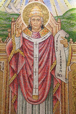 Mosaic of Gregorius I in Our Lady of Walsingham, Houston (590–604)