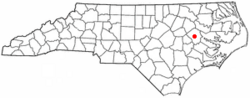 Location of Greenville shown within North Carolina