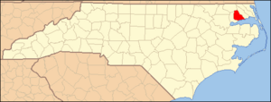 North Carolina Map Highlighting Perquimans County