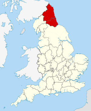 Northumberland and County Durham location map