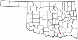 Location of Caddo, Oklahoma