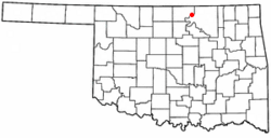 Location of Kaw City, Oklahoma