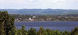 The skyline of the city of Magog