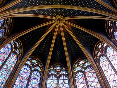 Paris (75), Sainte-Chapelle, chapelle haute, abside, voûte 1