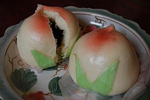 Peach steamed bun,Narita-city,Japan
