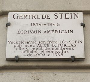 Plaque Gertrude Stein, 27 rue de Fleurus, Paris 6