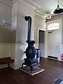 Pot bellied stove in Hopewell, New Jersey, passenger rail station, June 2013