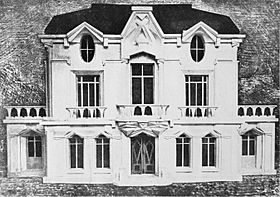 Raymond Duchamp-Villon, 1912, Projet d'hôtel, Maquette de la façade de la Maison Cubiste, published in Les Peintres Cubistes, 1913