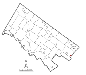Location of Rockledge in Montgomery County, Pennsylvania.