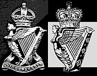 Royal Irish and UDR badges side-by-side