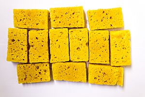 South Indian sweets or dessert called Mysore pak made from gram flour, powdered sugar and clarified butter