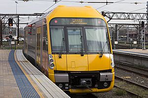 Sydney Trains A set (Waratah) departing Central Station (3)