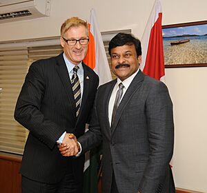 The Minister of State (Independent Charge) for Tourism, Dr. K. Chiranjeevi at a bilateral meeting with the Minister for Tourism, Canada, Mr. Maxime Bernier, in New Delhi on February 26, 2013