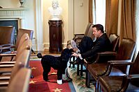 The dog Bo in the Cabinet Room