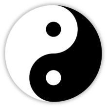 Traditional yin and yang with dots