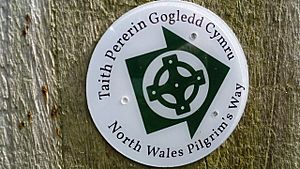 Waymarker disc for the Taith Pererin Gogledd Cymru or North Wales Pilgrims Path on Lleyn (geograph 4519920)