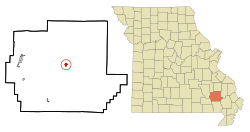 Location of Greenville, Missouri