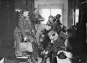 Wellington crew at RAF Waterbeach WWII IWM CH 2505