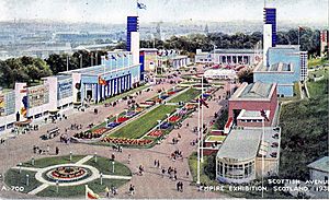 1938 Scottish Avenue at the Empire Exhibition 1938 colour postcard