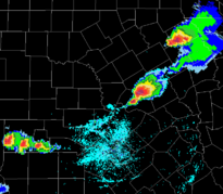 1997 Central Texas tornado outbreak radar 2048z