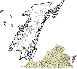 Accomack County Virginia incorporated and unincorporated areas Mappsburg highlighted