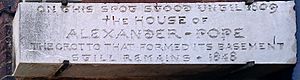 Alexander Pope's house wall plaque Twickenham