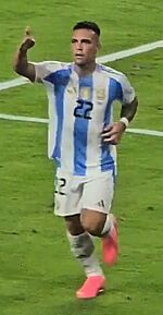 Argentina 2-0 Perú - Copa América 2024 - Lautaro tras anotar el 2-0 (cropped)