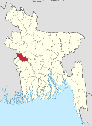 Location of Kushtia in Bangladesh