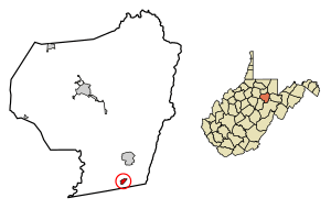 Location of Junior in Barbour County, West Virginia.