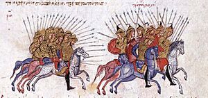 Byzantines driving the Arabs to flight