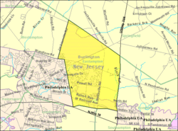Census Bureau map of Eastampton Township, New Jersey