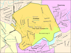 Census Bureau map of Stanhope, New Jersey