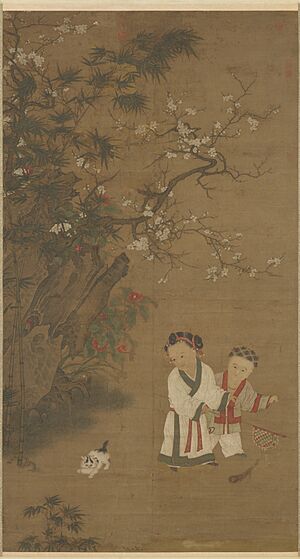 Children Playing on a Winter Day