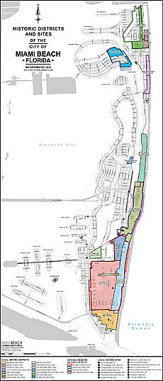 City of Miami Beach, Florida - Historic Districts and Sites as of January 17, 2018 (cropped)