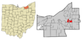 Cuyahoga County Ohio incorporated and unincorporated areas Warrensville Heights highlighted