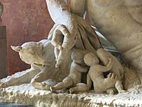 Details of Romulus and Remus on the allegory of Tiber