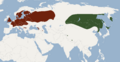 Distribution of Myotis brandtii
