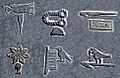 Early hieroglyphic symbols on the Narmer plate