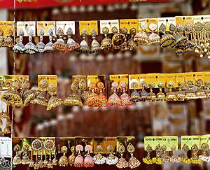 Earrings in a fair in India