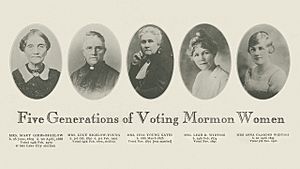 Five generations of voting Mormon women, image c. 1920