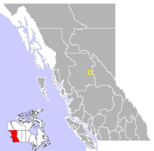 Location of Fort St. James in British Columbia
