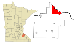 Location of the city of Red Wingwithin Goodhue Countyin the state of Minnesota