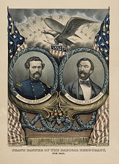 Grand Banner of the Radical Democracy for 1864, with portraits of John Charles Frémont and John Cochrane, by Currier & Ives, 1864, hand-colored lithograph on paper, from the National Portrait Gallery - NPG-NPG 85 155GrandBanner-000004.jpg