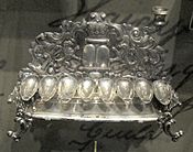Hanukkah lamp from Lodz, Poland, prior to 1881, silver, National Museum of American Jewish History