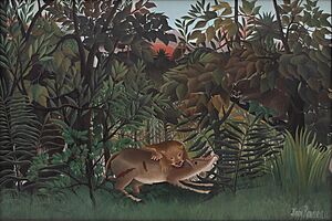 Henri Rousseau — The Hungry Lion Throws Itself on the Antelope
